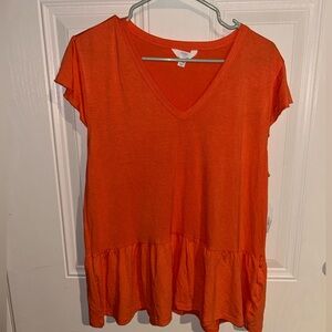 2 V-Neck Women's Tops (orange & pink)